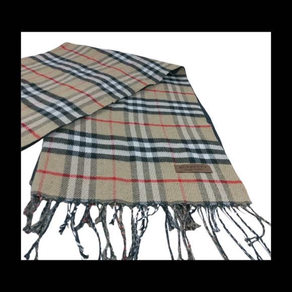 Burberry Fringe Bold Check Wide Scarf - Picture 5 of 9